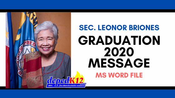 Graduation speech of leonor briones picture