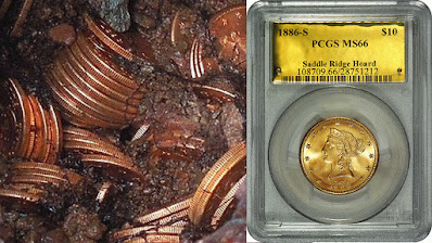 Крупнейший клад золотых монет, когда-либо найденных в США. Оценен в $10,000,000 млн. долларов (£7,730,000 млн. фунтов стерлингов)..