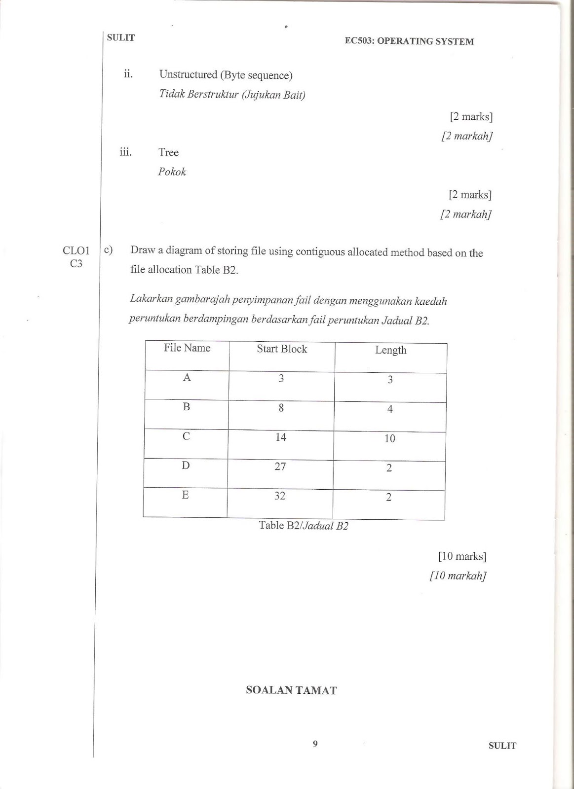 Contoh Soalan Past Year Operating System EC503 Sesi 