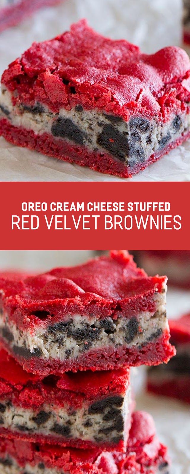 Recipe Oreo Cream Cheese Stuffed Red Velvet Brownies brownies cake