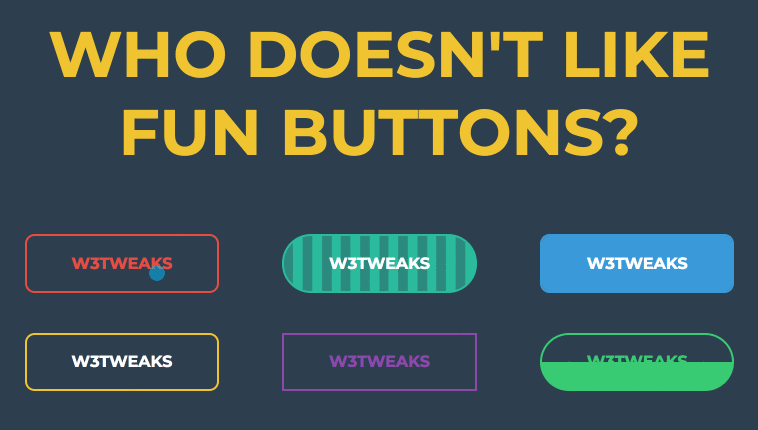 CSS designed buttons with animated hover effects Preview