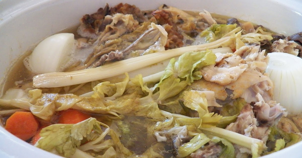 Homemade Chicken Stock Crock pot easy Sid's Sea Palm Cooking