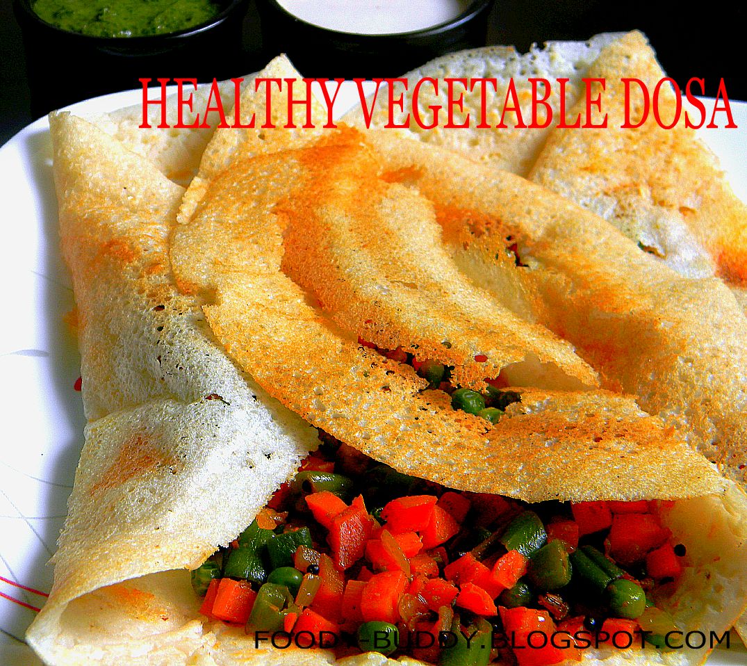 Foody Buddy Healthy Mixed Vegetable Dosa Breakfast Recipe