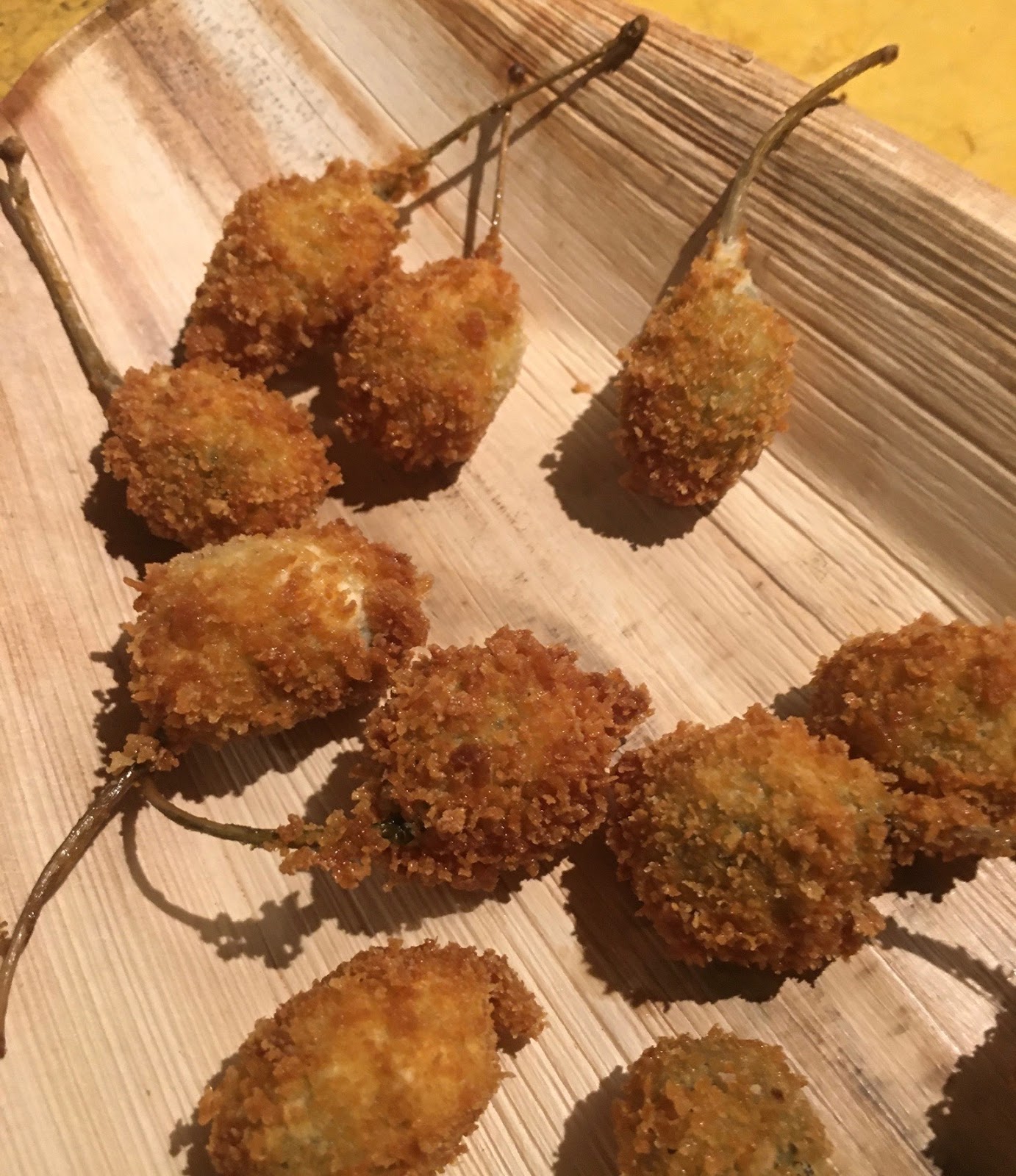 Deep fried capers,user friendly bar food, addictive garnish or cocktail
