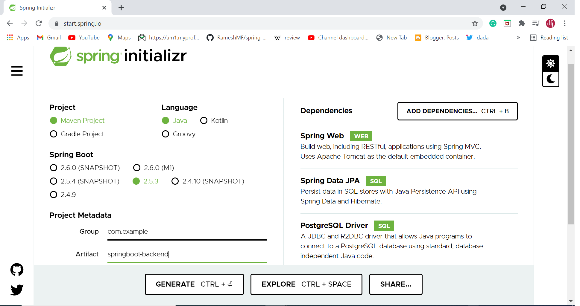 Spring Boot Starter data JPA. Kotlin Spring Boot. Application properties Spring Boot. CRUD rest API. Spring data starter