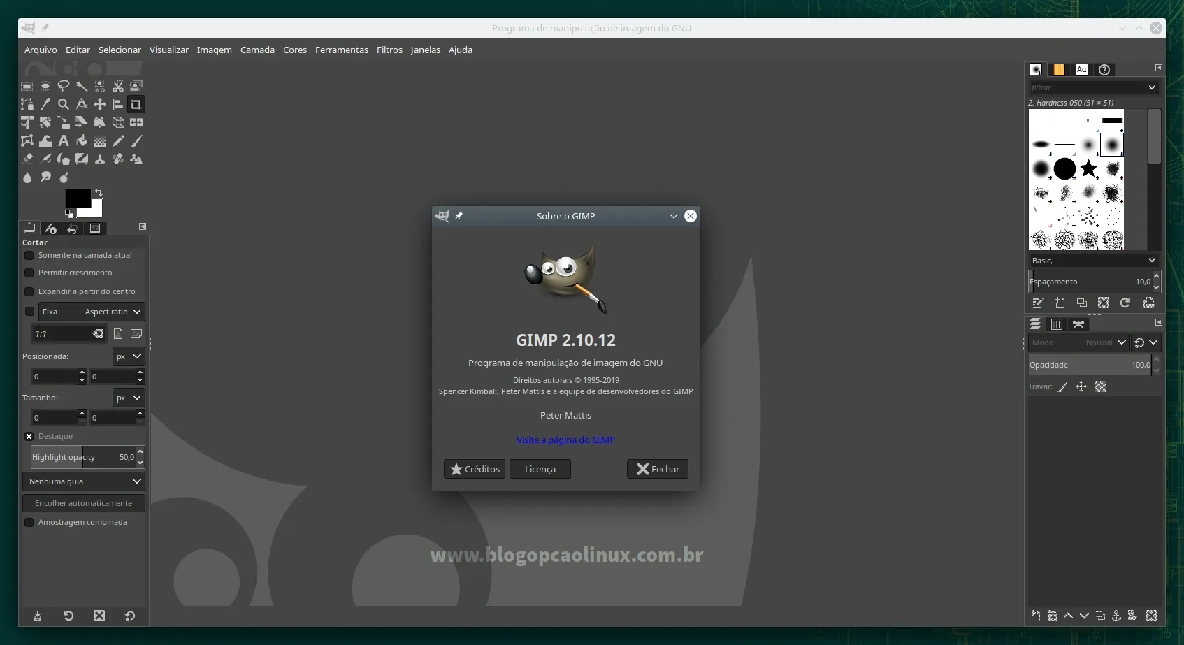 GIMP executando no openSUSE Leap 15.3