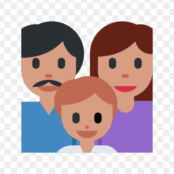 Emoji papá mamá hijo png transparente
