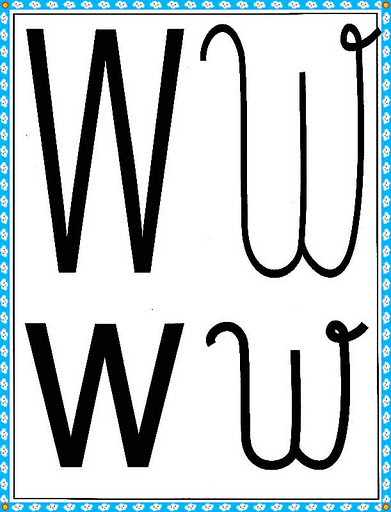 Cartazes Do Alfabeto Quatro Tipos De Letras Com Margem Azul Alfabetos
