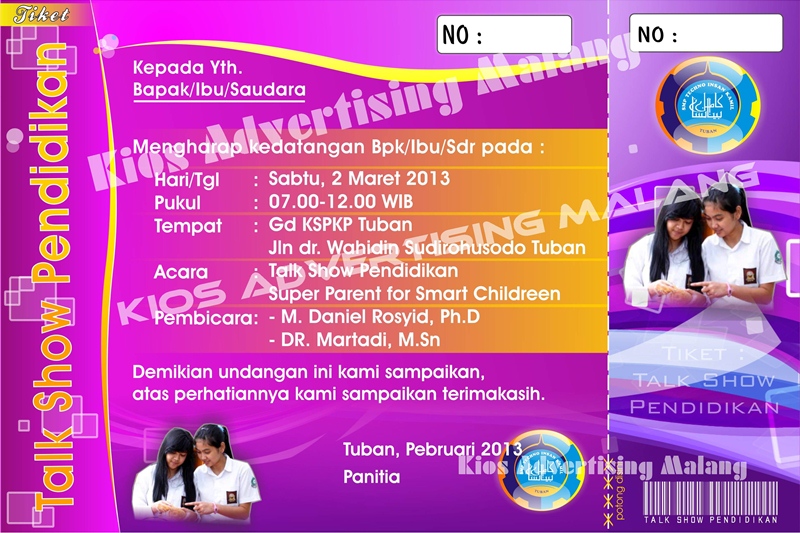 Contoh Desain Kupon Acara Seminar Kios Advertising Malang