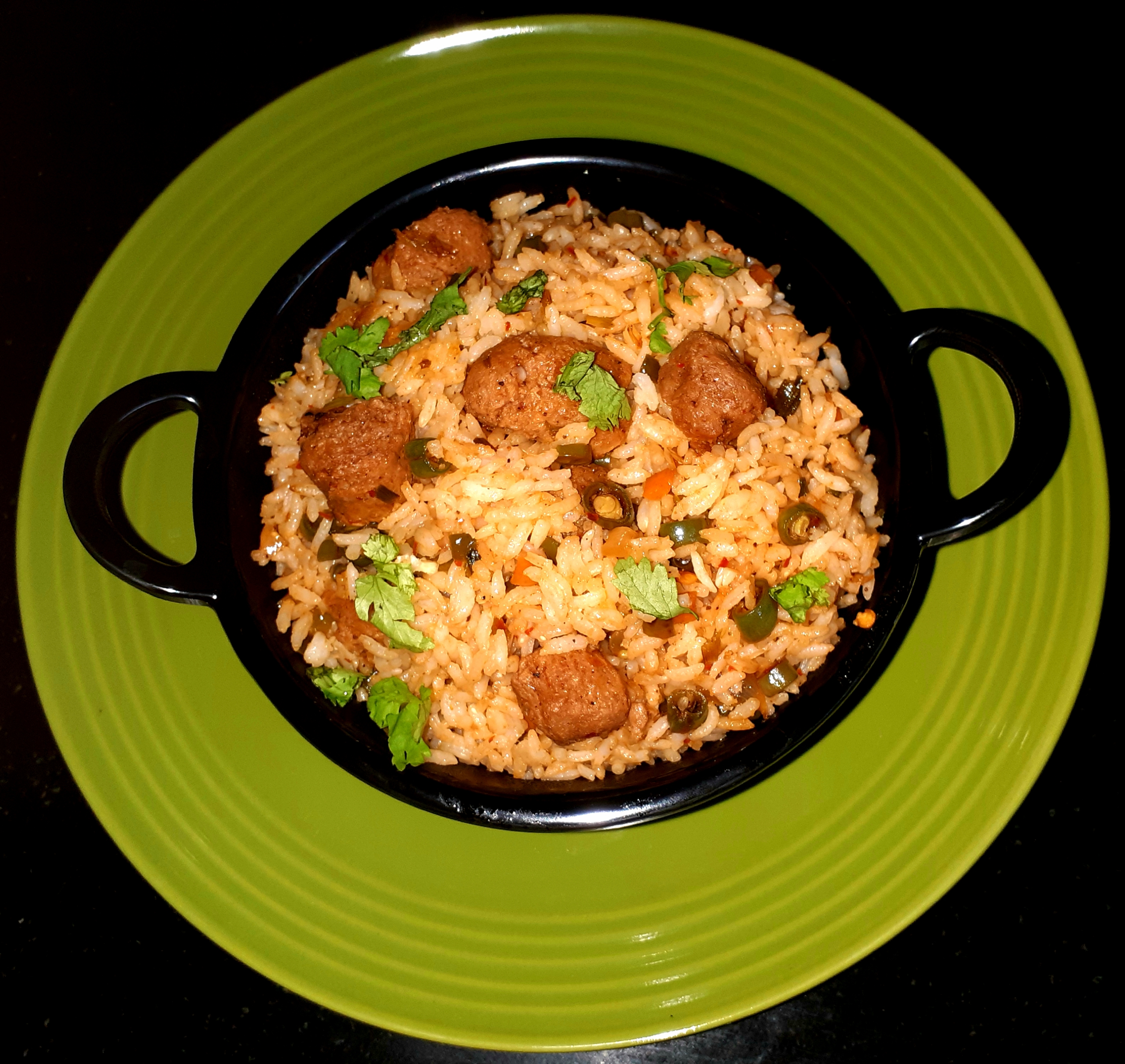 Rajjo's Kitchenn: SCHEZWAN FRIED RICE(SOYA CHUNKS)