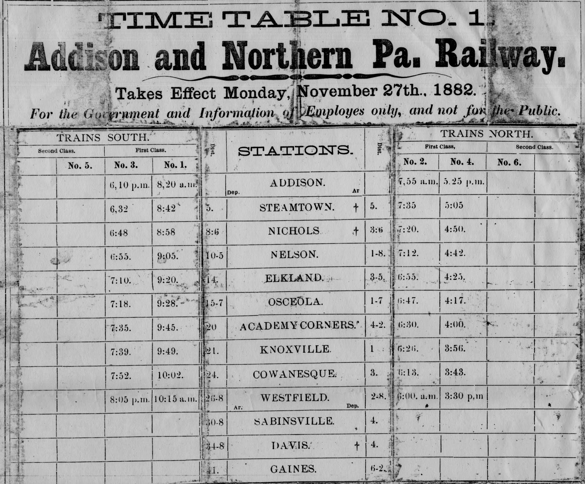Vintage Railroad Pictures Addison and Northern Pennsylvania Railroad