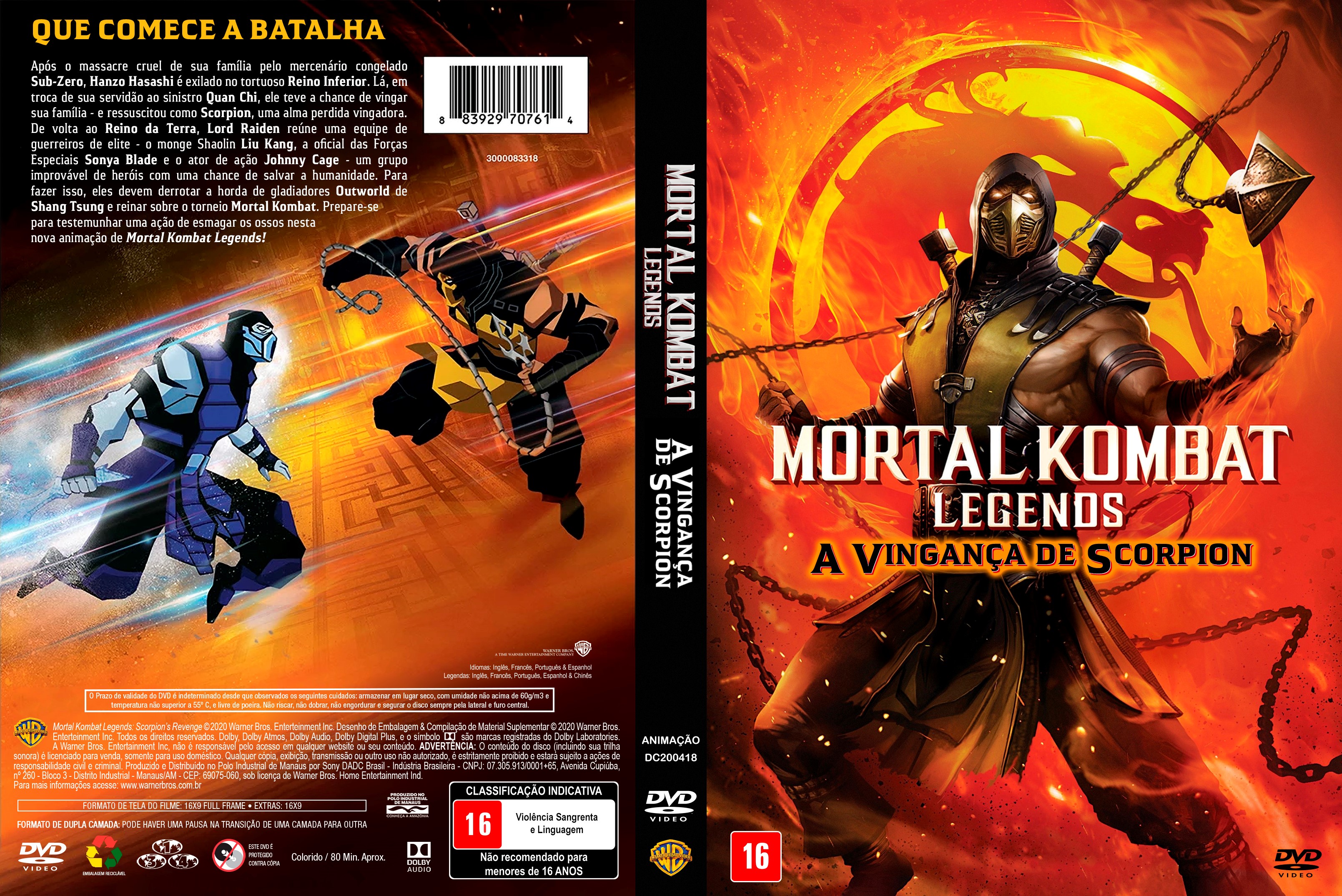 Mortal Kombat Legends A Vingança de Scorpion DVD Capas