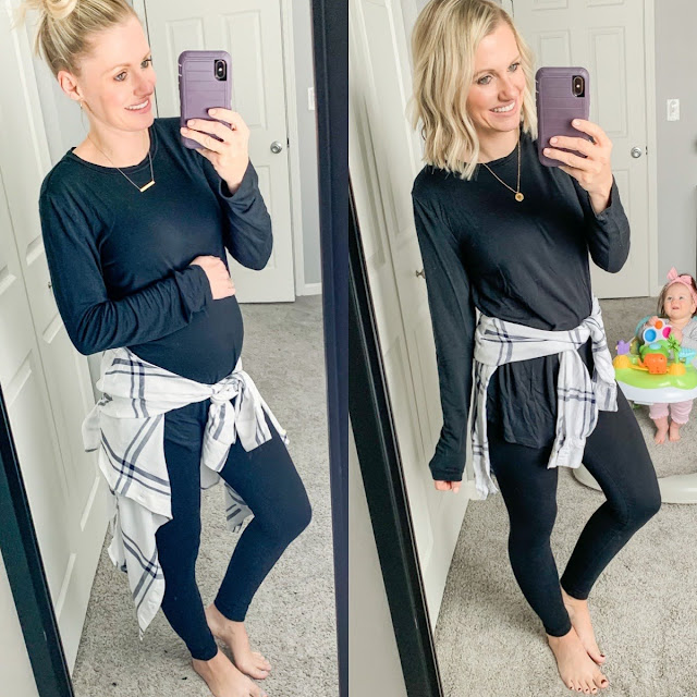 Comfy maternity leggings outfit