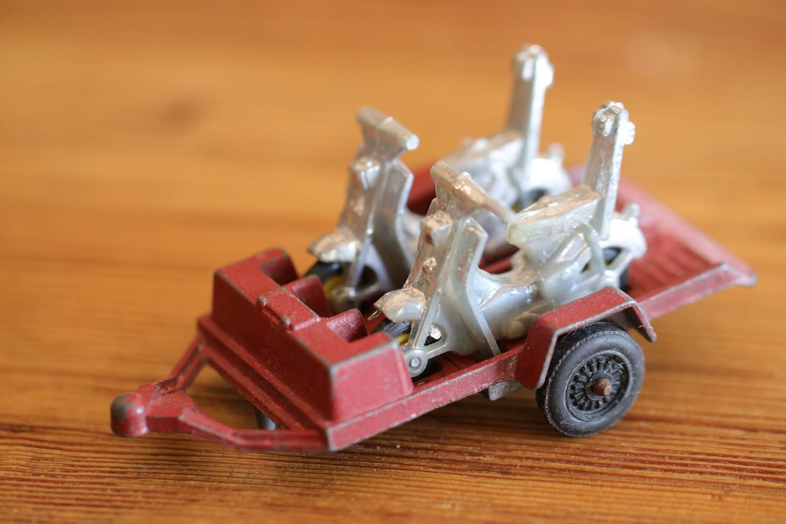 OldMotoDude Tootsie Toy scooters and trailer