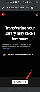 Now it will take few minutes or hours in transferring process from Google Play music to YouTube music