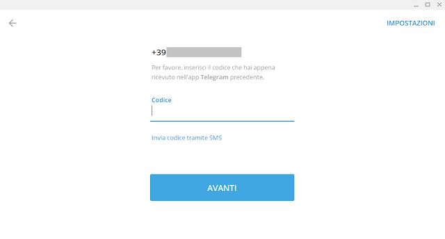 Telegram Desktop App Aggiungi Account Codice