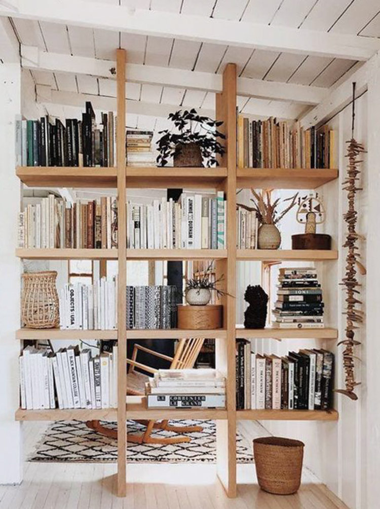 Durable Scalloped Bookshelf Partition Wall Shelf High Capacity