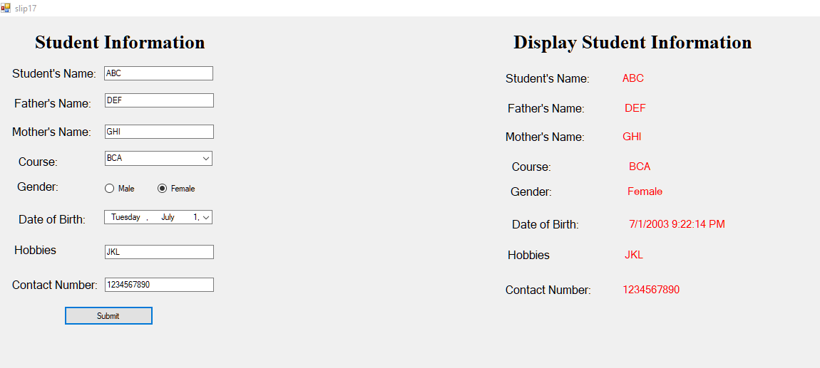 Console application example image