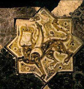 Star-shaped ceramic tile from Kubadabad Palace