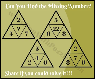 Mind breaking Triangle Math IQ Riddle Number Puzzle Question