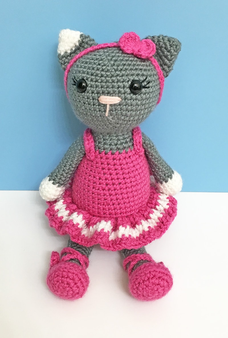 Amigurumi Ballerina Kitten A Free Crochet Pattern Grace and Yarn
