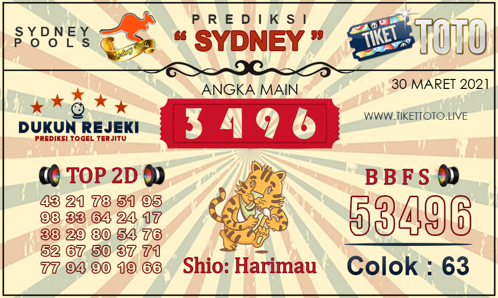 Prediksi Togel SYDNEY TIKETTOTO 30 MARET 2021