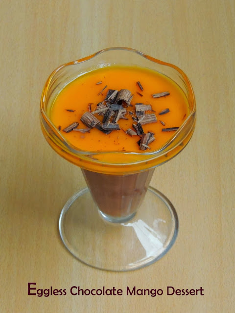 Eggless Chocolate mango dessert