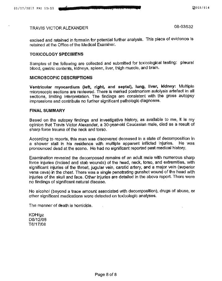 Morbitbuzz Autopsy Report of Travis