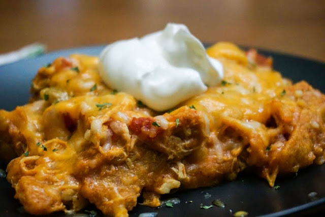 Bean Pot Chicken Enchiladas