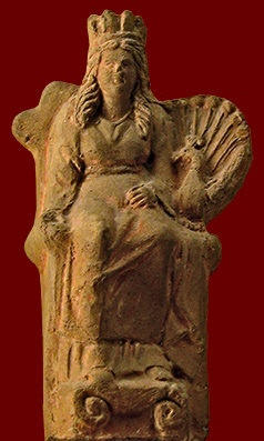 Terracotta Statue of Juno with her peacock, from Tunis now in British Museum