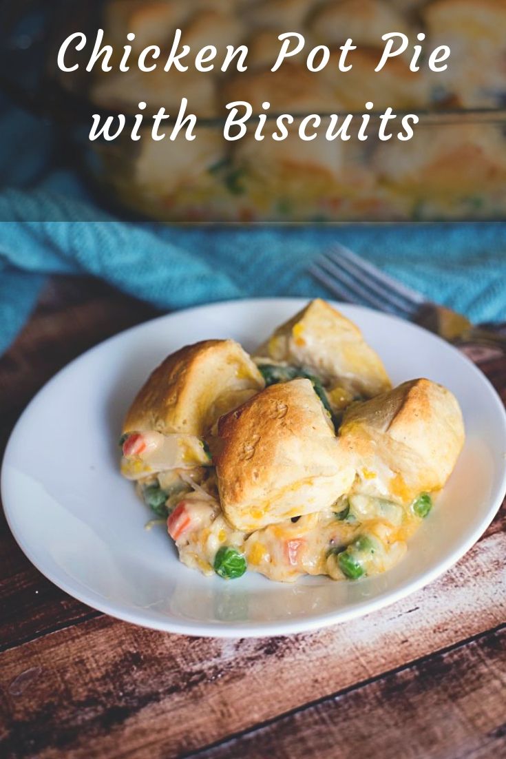 Easy chicken pot pie made with biscuits instead of a traditional crust. This budget meal is definitely a family favorite! I just love a good old fashioned chicken pot pie, especially during the colder months. Seriously, nothing screams comfort food like a homemade chicken pot pie. The hot creamy pie filling with juicy chicken meat, and mixed vegetables. It just doesn't get any better. Easy chicken pot pie made with biscuits instead of a traditional crust. This budget meal is definitely a family favorite! I just love a good old fashioned chicken pot pie, especially during the colder months. Seriously, nothing screams comfort food like a homemade chicken pot pie. The hot creamy pie filling with juicy chicken meat, and mixed vegetables. It just doesn't get any better.