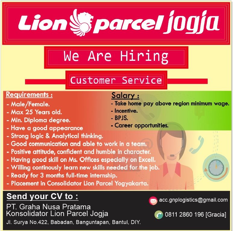 Gaji Driver Lion Parcel Spanduk/ Banner Lion Parcel