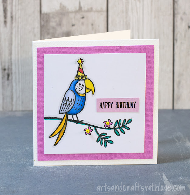 Cardmaking: Birthday card with layered stamping