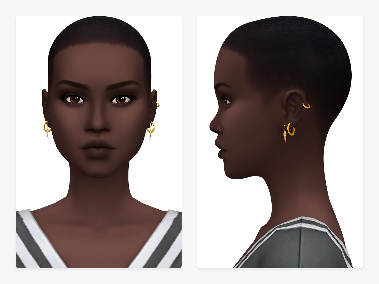 Hoops Leaves Sims 4 CC Earrings