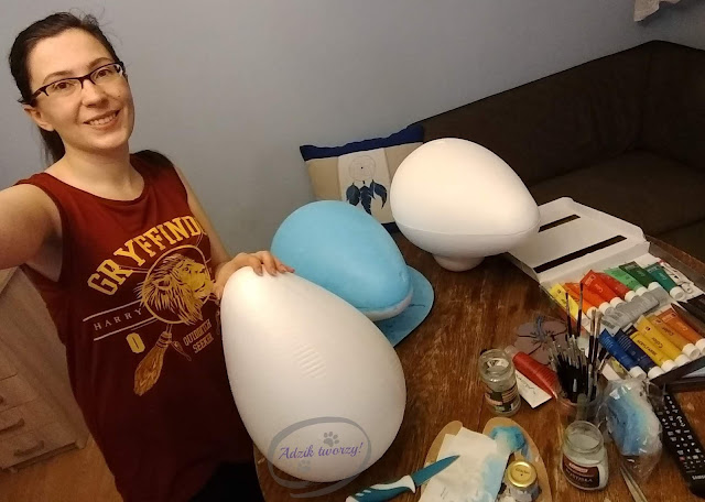 Adzik tworzy - ręcznie malowane jaja ze styropianu postacie z bajek