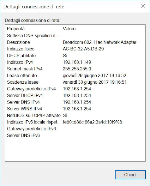 indirizzo router wifi pc windows 10