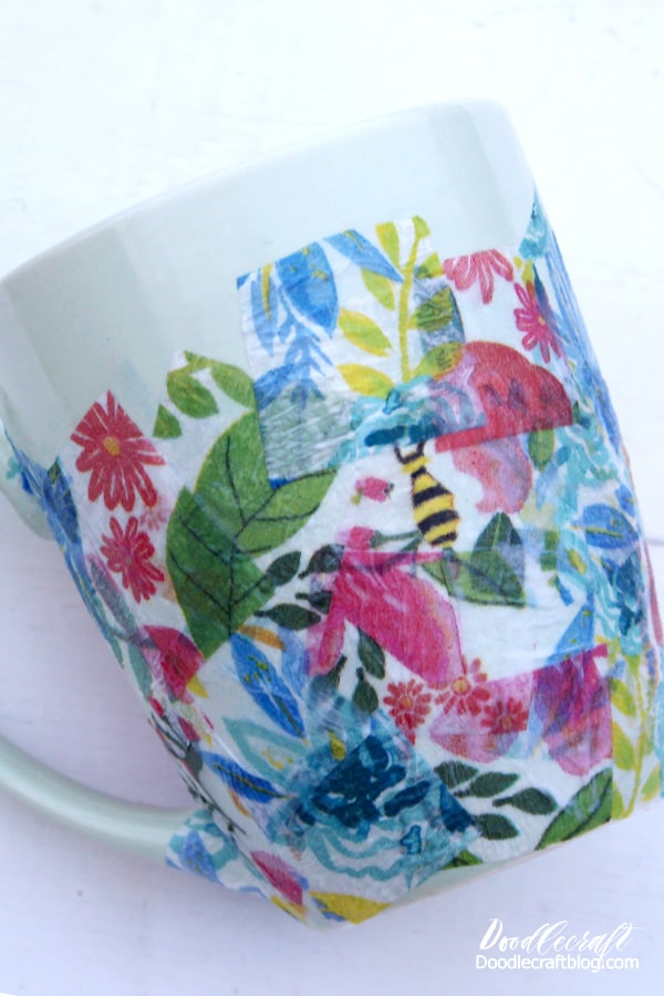 Mod Podge Napkin Mug Handmade Gift Idea!