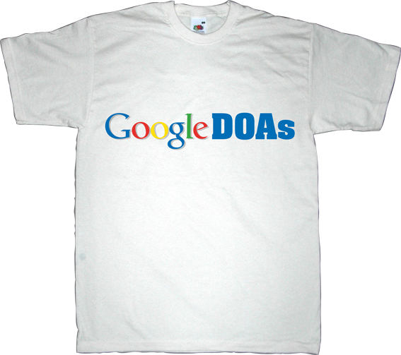 doa google fun defunct obsolete epic fail t-shirt ephemeral-t-shirts