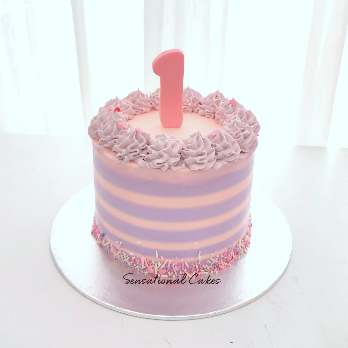 The Sensational Cakes: Pink lavender 1st birthday pastel sweet ...