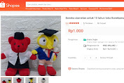 Bagi-bagi boneka gratis di 10 tahun usianya melalui aplikasi shopee