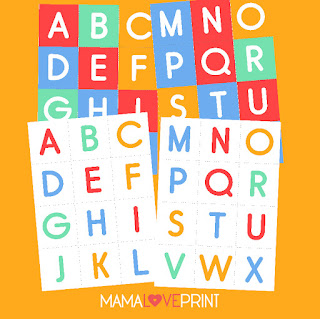 Mama Love Print Printable - A to Z 英文字母早教掛牆圖動物卡通  Alphabet with Animals Cartoon Poster Free Download Freebies Printable
