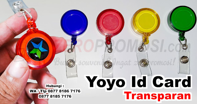 Yoyo Transparan + Logo, GANTUNGAN ID CARD YOYO TRANSPARAN, Yoyo ID Card, Badge Reel, Cetak Yoyo Berlogo, Yoyo ID Card Warna Semi Transparan