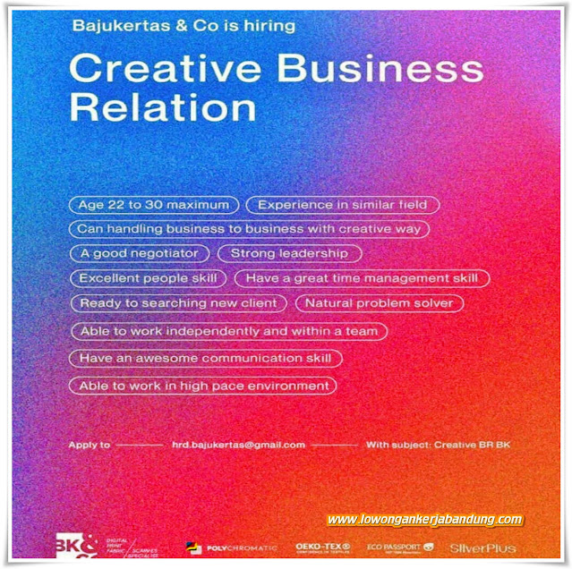 Loker Bandung Creative Business Relation Bajukertas