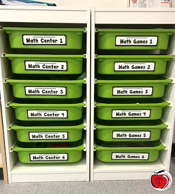 Math center bins for student use Terri's Teaching Treasures