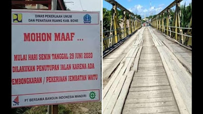 Segera Diperbaiki, Jembatan Watu Ditutup Mulai 29 Juni 