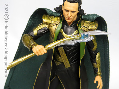 Close up of Loki's scepter for Figuarts Avengers Loki