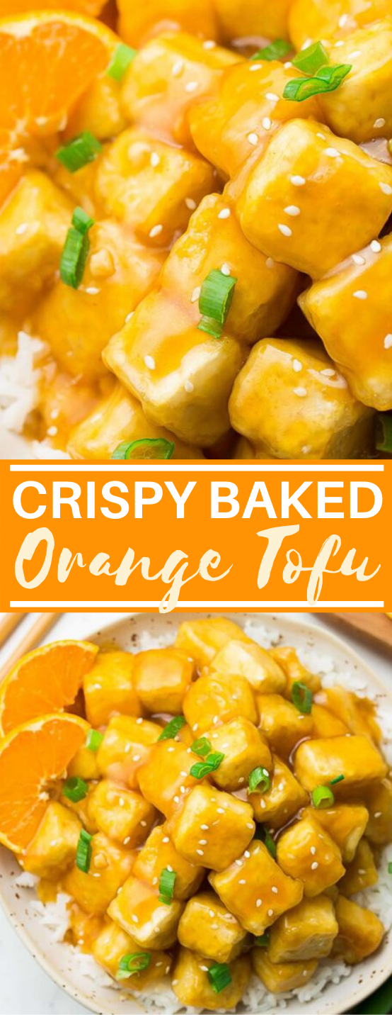 Crispy Baked Orange Tofu #vegan #dinner #glutenfree #chinese #recipes