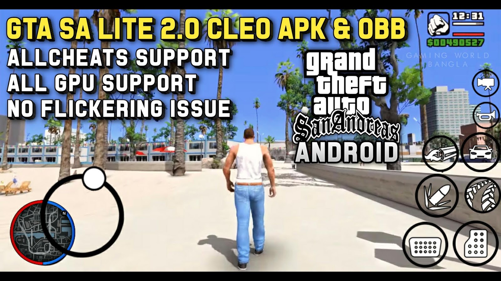 400MB GTA SA 2.00 LITE CLEO APK+OBB CLEO CHEATS & ALL GPU SUPPORT