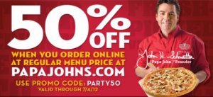 Frugal Mom and Wife: Papa Johns 50% off Coupon Code ...