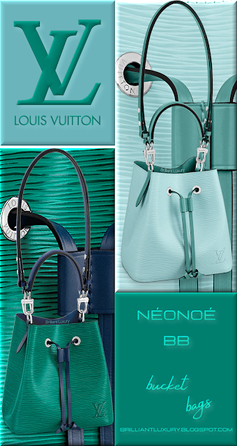 Louis Vuitton NéoNoé BB bucket bags in seaside blue & menthe trim and vert emeraude green & seaside blue trim #bags #louisvuitton #brilliantluxury Louis Vuitton NéoNoé BB bucket bags in seaside blue & menthe trim and vert emeraude green & seaside blue trim #bags #louisvuitton #brilliantluxury